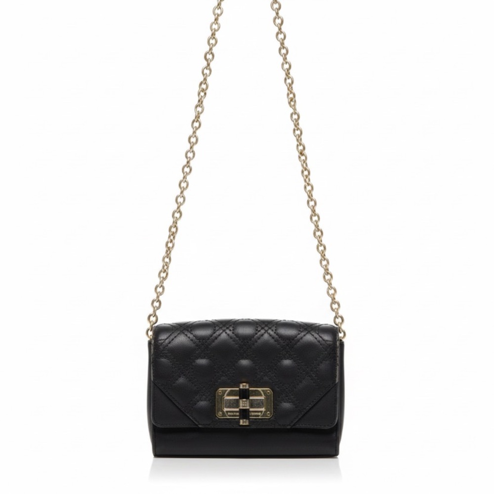 DVF 440 Micro Mini Quilted Leather Crossbody Black